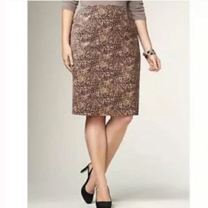 Talbots Velvet Leopard Print Pencil Skirt Size 6
